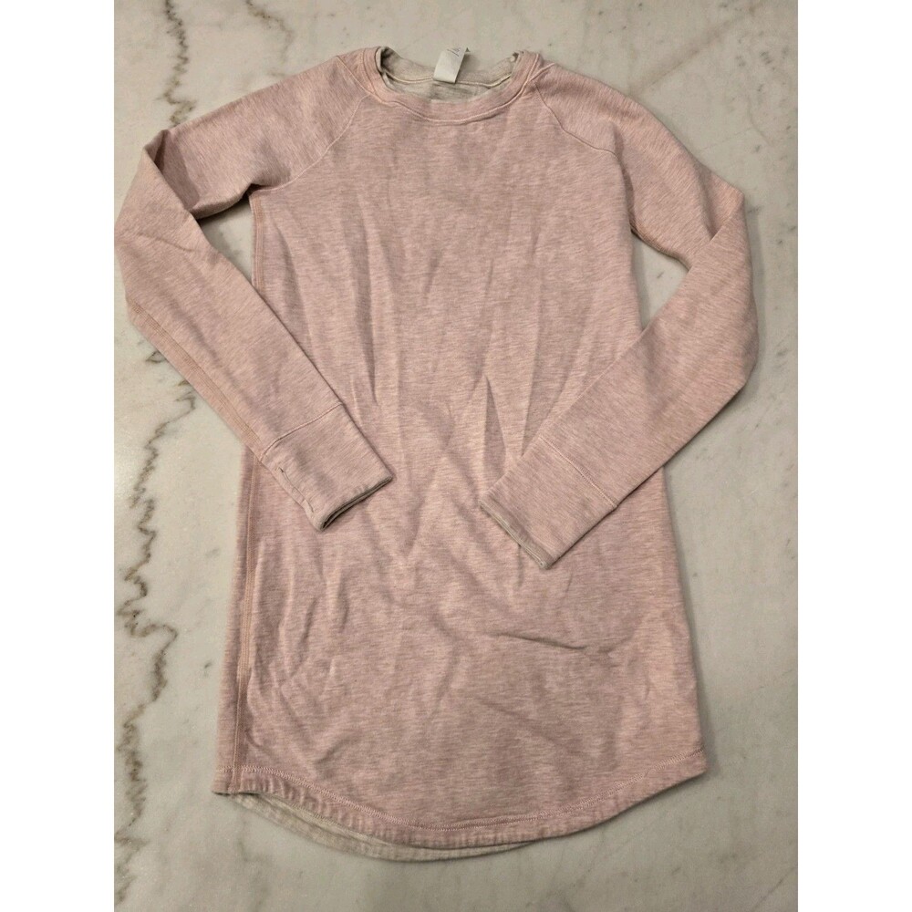 Ivivva Sz 8 Girls Sweater Dress Pink Long Sleeve Thumb Holes Lululemon Kids